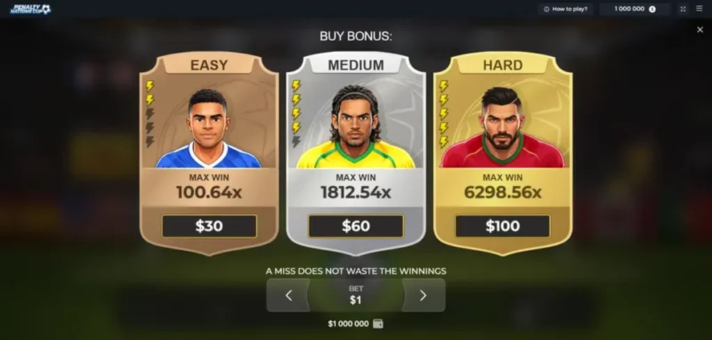 Penalty Nations Cup casino game